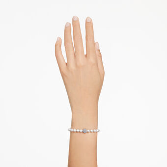 swarovski سوار مجدول remix collection من سواروفسكي، لون أبيض، طلاء روديوم