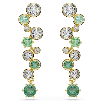 swarovski أقراط متدلية constella، قطع متنوع، لون أخضر، طلاء باللون الذهبي