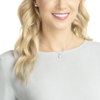 swarovski طقم begin، قطع مثلث براق، لون أبيض، طلاء روديوم