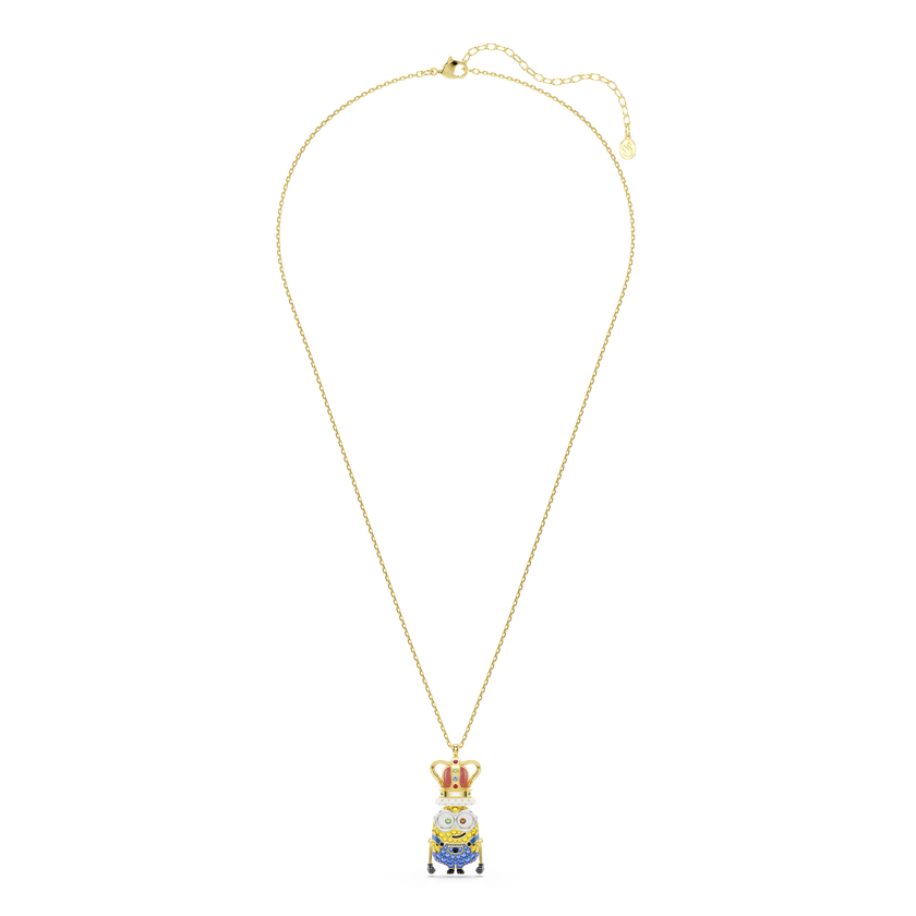 swarovski minions king bob pendant  pav   multicolored  gold tone plated