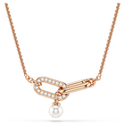 swarovski constella pendant crystal pearl round cut white rose gold tone plated