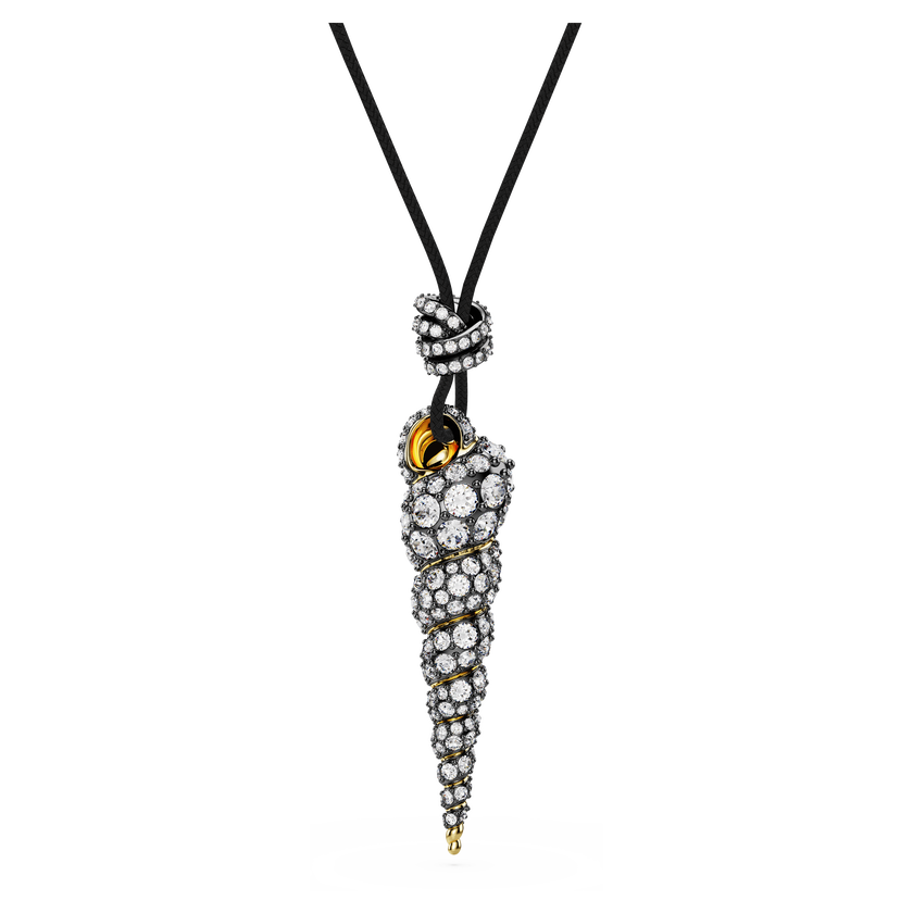 swarovski قلادة idyllia، قطع مُستدير، شكل صدفة، لون أبيض، لمسة نهائية من معادن مختلطة