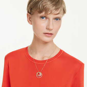 swarovski عقد hyperbola، قطع مستدير، لون أبيض، طلاء باللون الذهبي