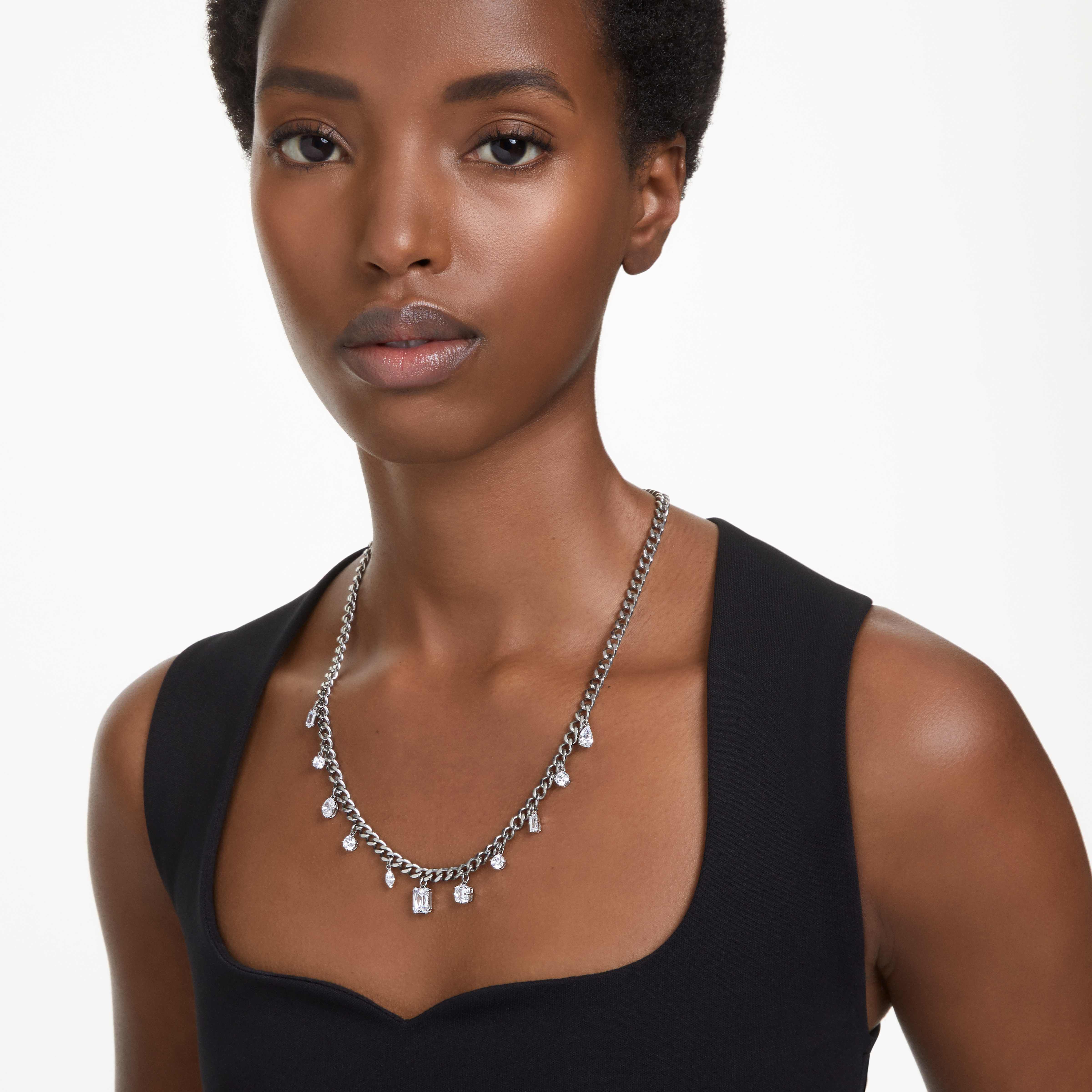 swarovski عقد imber، قطع متنوع، لون أبيض، طلاء روديوم