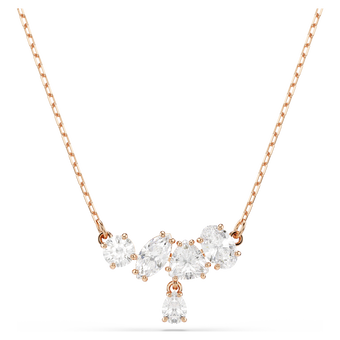 swarovski عقد mesmera، قطع متنوع، لون أبيض، لمسة نهائية من الذهب الوردي عيار 18 قيراط