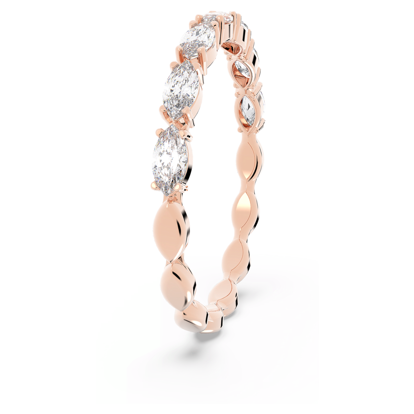 swarovski خاتم matrix vittore، قطع ماركيز،  لون أبيض،  لمسة نهائية من الذهب الوردي عيار 18 قيراط