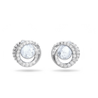 swarovski generation stud earrings pear shape blue rhodium plated