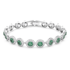 swarovski una angelic tennis bracelet round cut pav medium green rhodium plated