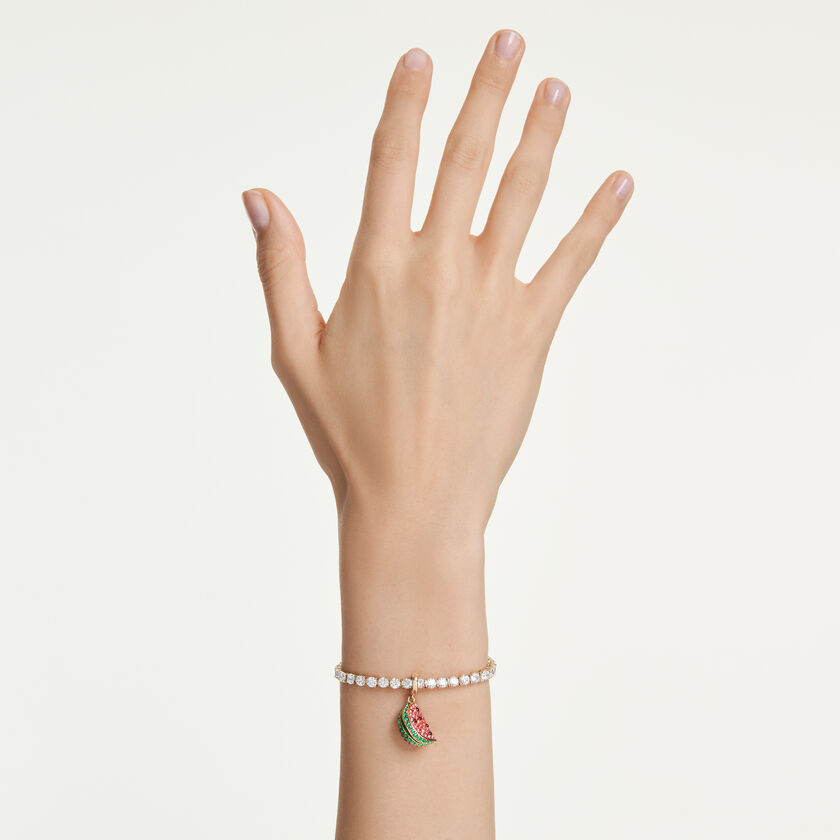swarovski حلية idyllia، قطع متنوع، شكل بطيخ، ألوان متعددة، طلاء باللون الذهبي
