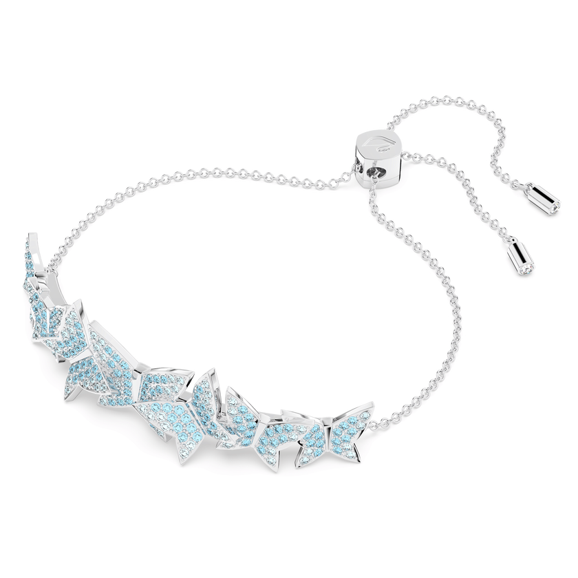 swarovski سوار lilia، على شكل فراشة، لون أزرق، طلاء روديوم
