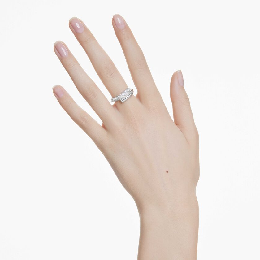 swarovski خاتم dextera، لون أبيض، طلاء روديوم