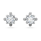 swarovski أقراط دبوسية galaxy، ألماس مُصنع في المختبر بإجمالي 2 1 قيراط، شكل دائري، ذهب أبيض عيار 18