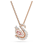 swarovski swan pendant mixed cuts swan pink