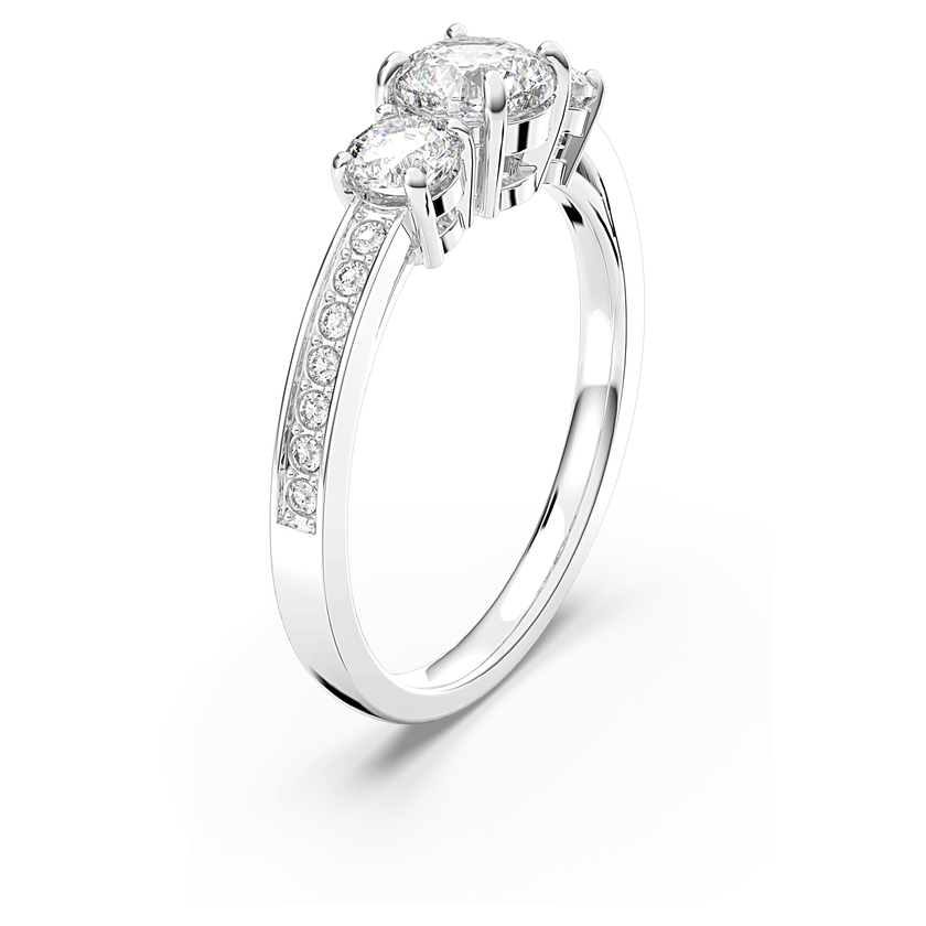 swarovski خاتم attract trilogy دائري،  لون أبيض،  طلاء روديوم