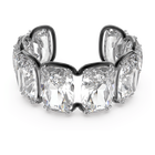 swarovski سوار harmonia، مزدان بكريستالات عائمة كبيرة الحجم، لون أبيض، لمسة نهائية من معادن مختلطة