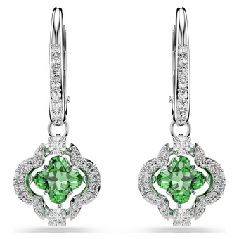 swarovski أقراط متدلية una angelic، قطع متنوع، لون أخضر، طلاء روديوم