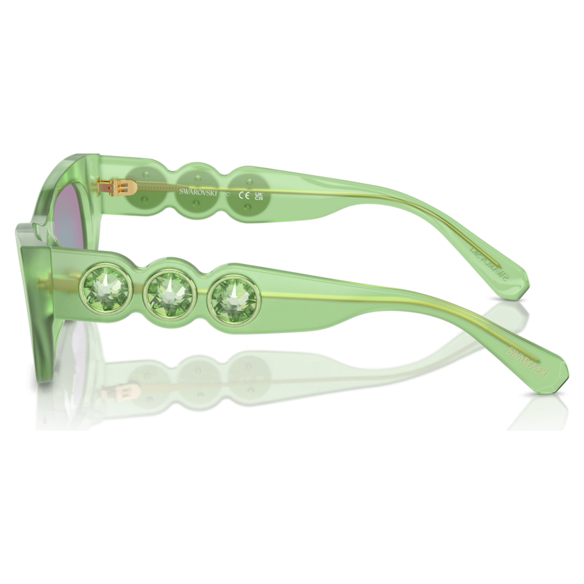 swarovski نظارة شمسية، شكل بيضاوي، sk6022، لون أخضر