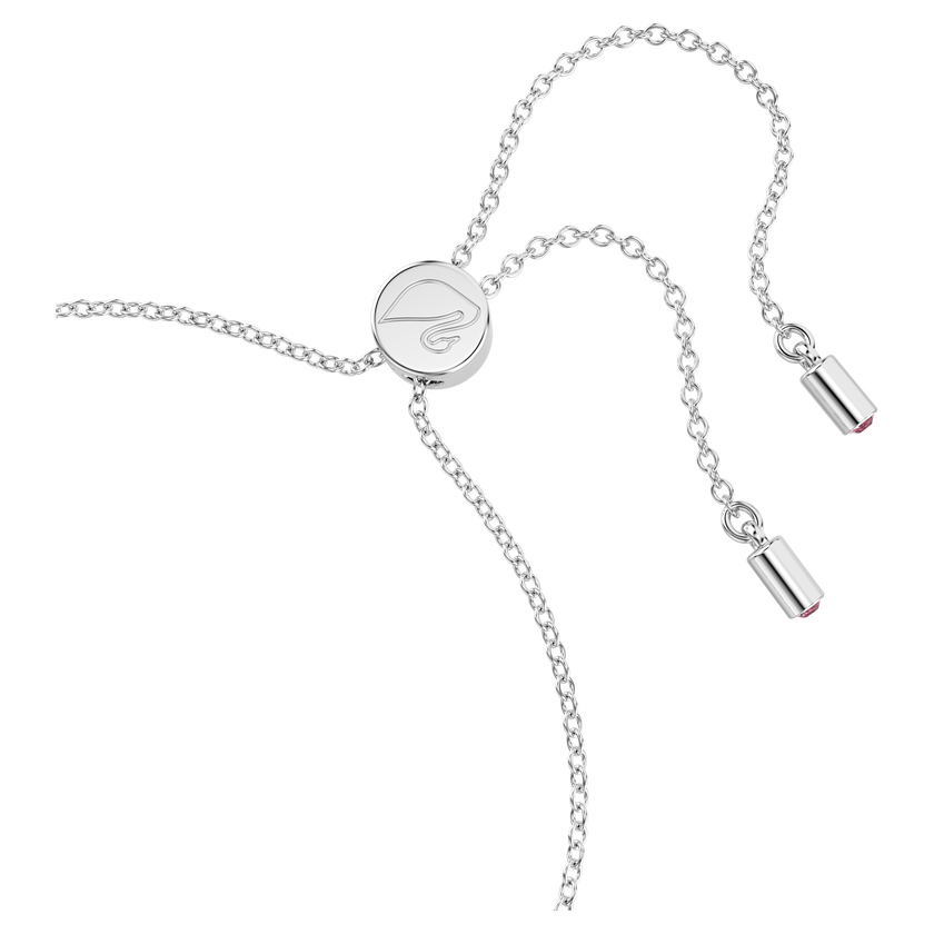 swarovski سوار lifelong bow، على شكل أنشوطة، لون وردي، طلاء روديوم