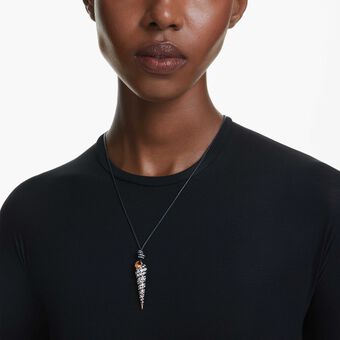 swarovski قلادة idyllia، قطع مُستدير، شكل صدفة، لون أبيض، لمسة نهائية من معادن مختلطة