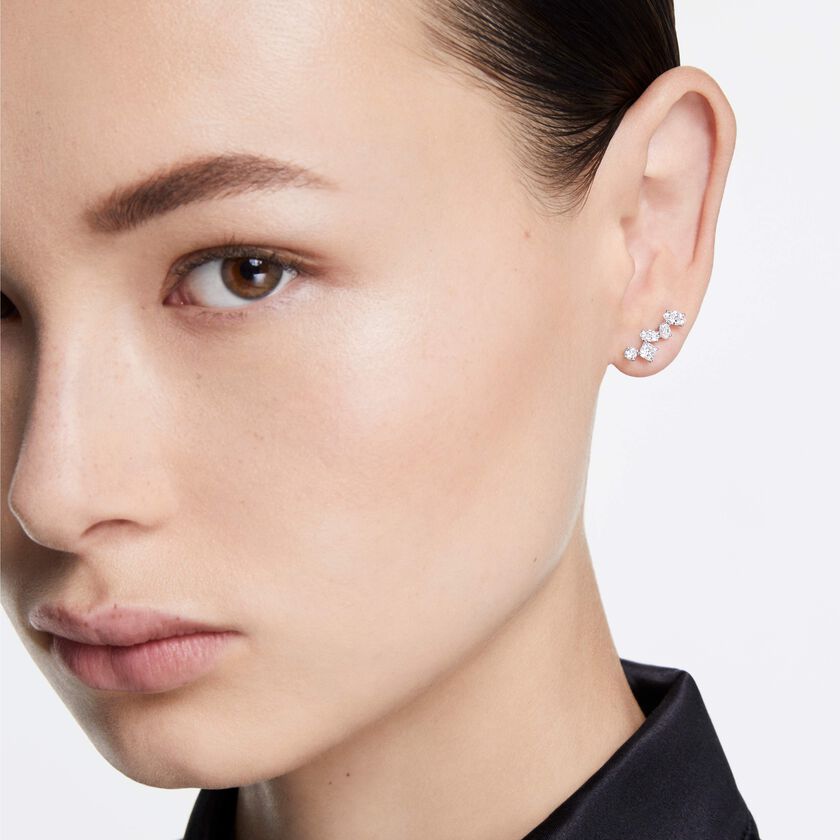swarovski حلية للأذن galaxy، ألماس مُصنع في المختبر بإجمالي 1 25 قيراط، أشكال متنوعة، ذهب أبيض عيار 18
