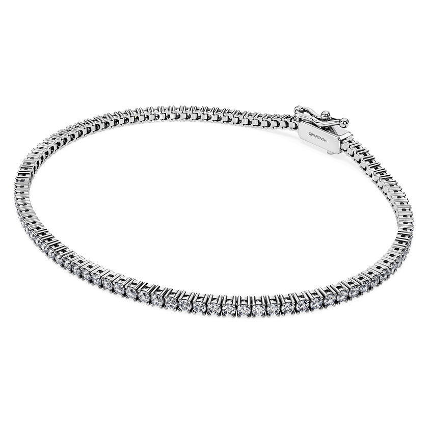 swarovski سوار تنس eternity، ألماس مُصنع في المختبر إجمالي 1 5 قيراط، شكل دائري، ذهب أبيض عيار 18 قيراط