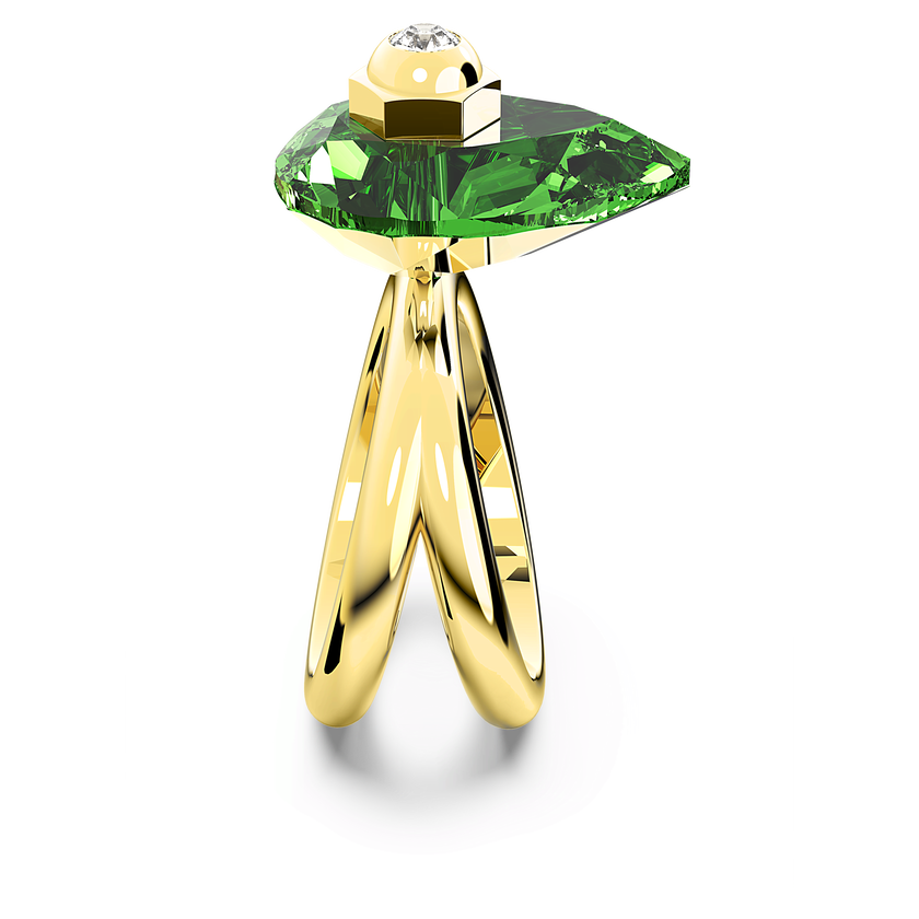 swarovski خاتم studiosa، لون أخضر، طلاء باللون الذهبي
