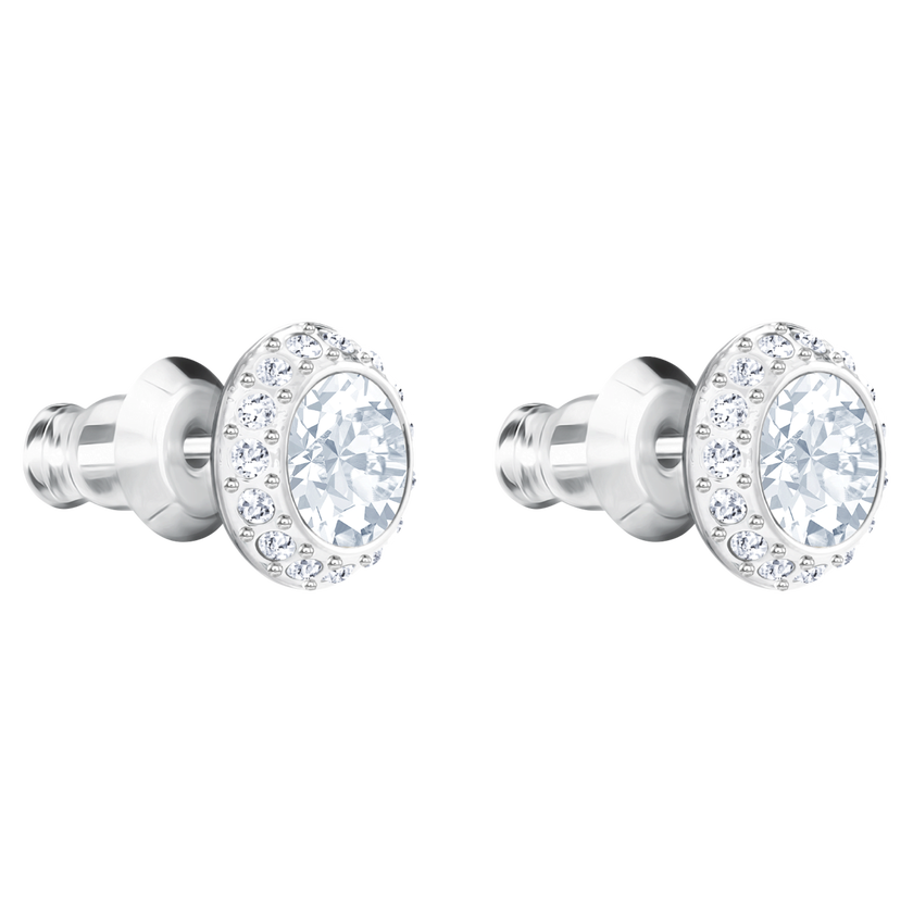 swarovski أقراط angelic للأذن المثقوبة، لون أبيض، طلاء روديوم