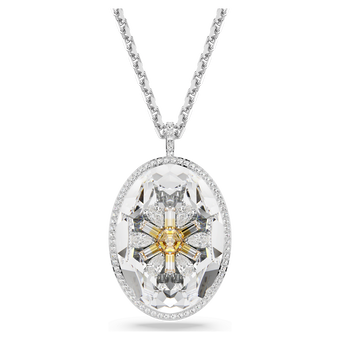 swarovski قلادة idyllia، شكل زهرة، لون أصفر، طلاء روديوم