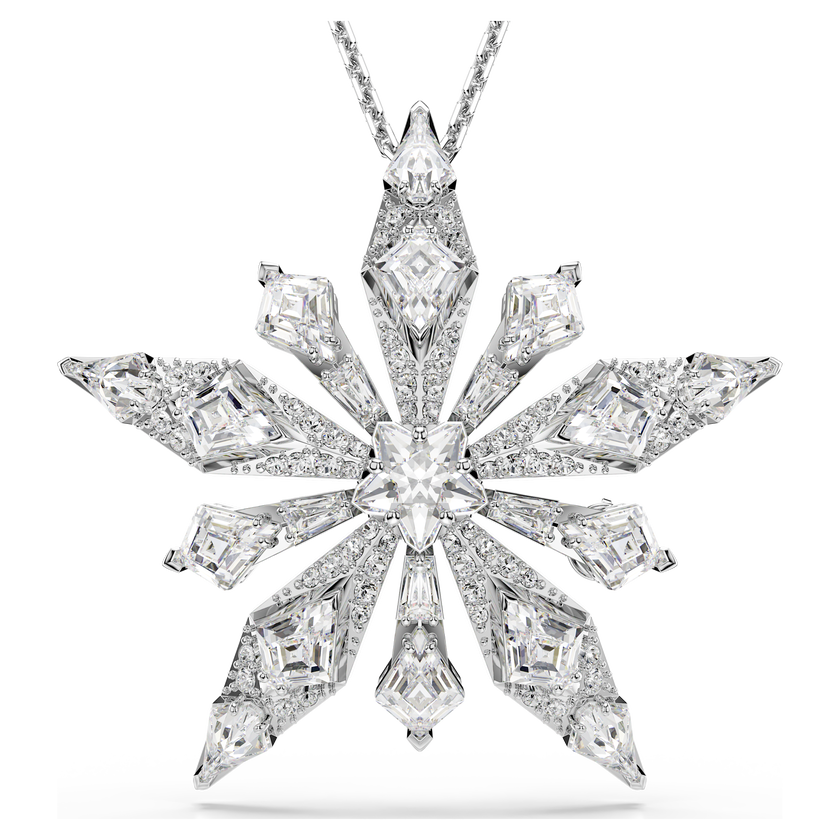 swarovski قلادة idyllia، شكل نجمة، لون أبيض، طلاء روديوم