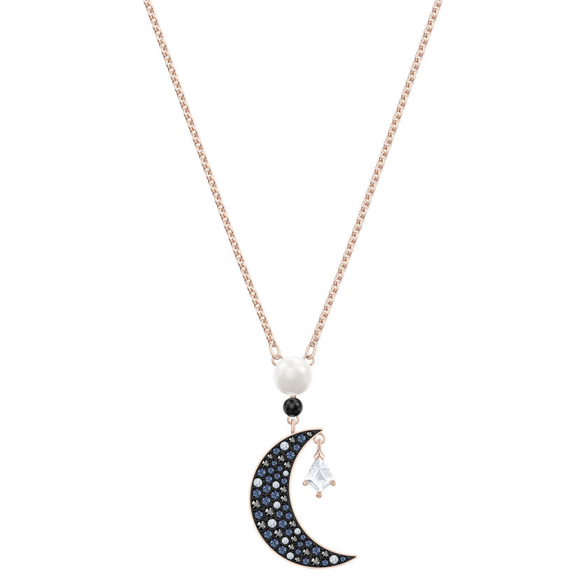 قلادة swarovski symbolic بحلية متدلية، متعددة الألوان، طلاء ذهبي وردي
