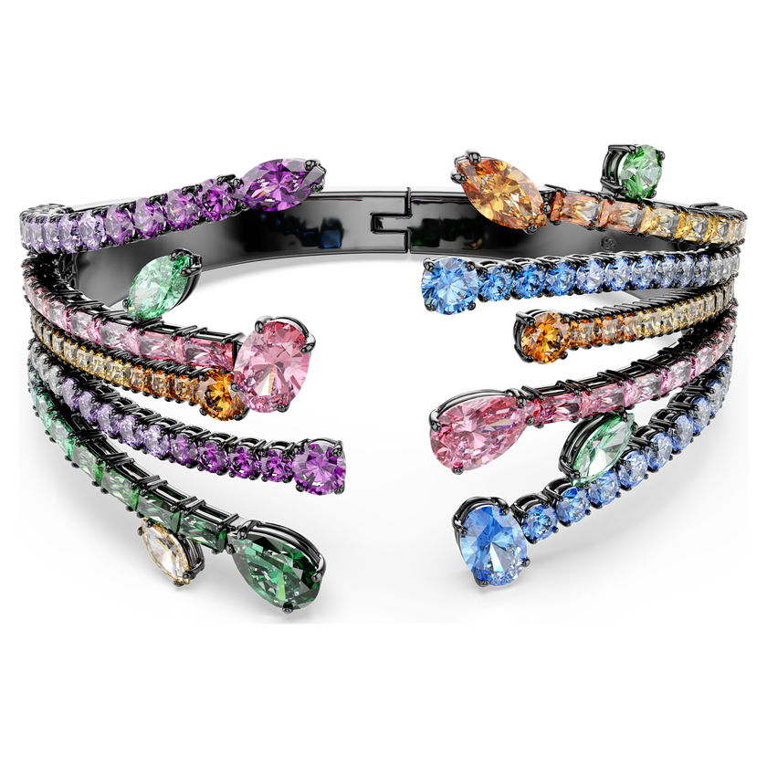 swarovski سوار matrix، قطع متنوع، شكل باقة، ألوان متعددة، طلاء روثينيوم