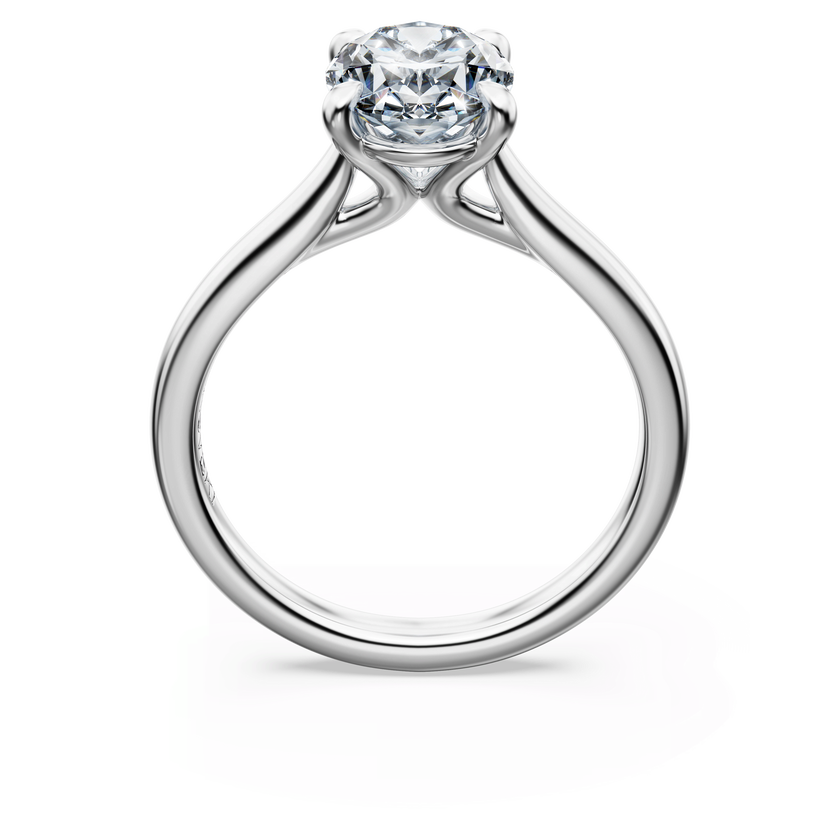 swarovski خاتم سوليتير eternity، ألماس مُصنع في المختبر بإجمالي 2 قيراط، شكل بيضاوي، ذهب أبيض عيار 18