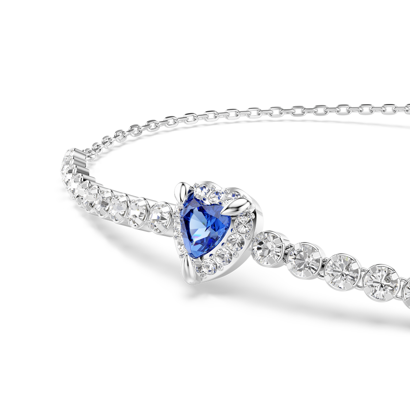 swarovski سوار one، قطع متنوع، شكل قلب، لون أزرق، طلاء روديوم