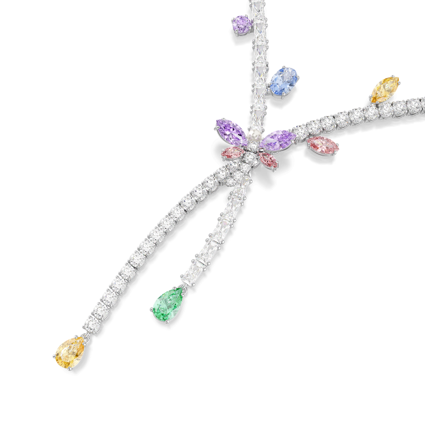 عقد ariana grande x swarovski، قطع متنوع، شكل يعسوب، ألوان متعددة، طلاء روديوم