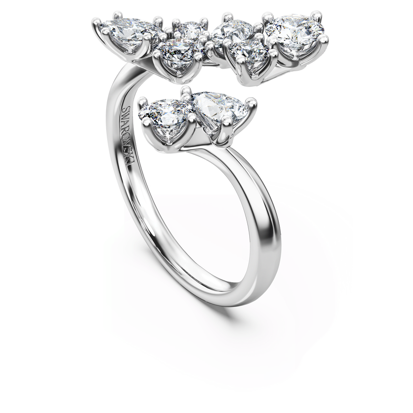 swarovski مفتوح خاتم galaxy، ألماس مُصنع في المختبر إجمالي 1 25 قيراط، أشكال متنوعة، ذهب أبيض عيار 18 قيراط