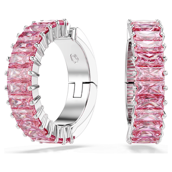 swarovski حِلى للأذن matrix، قطع باغيت، لون وردي، طلاء روديوم