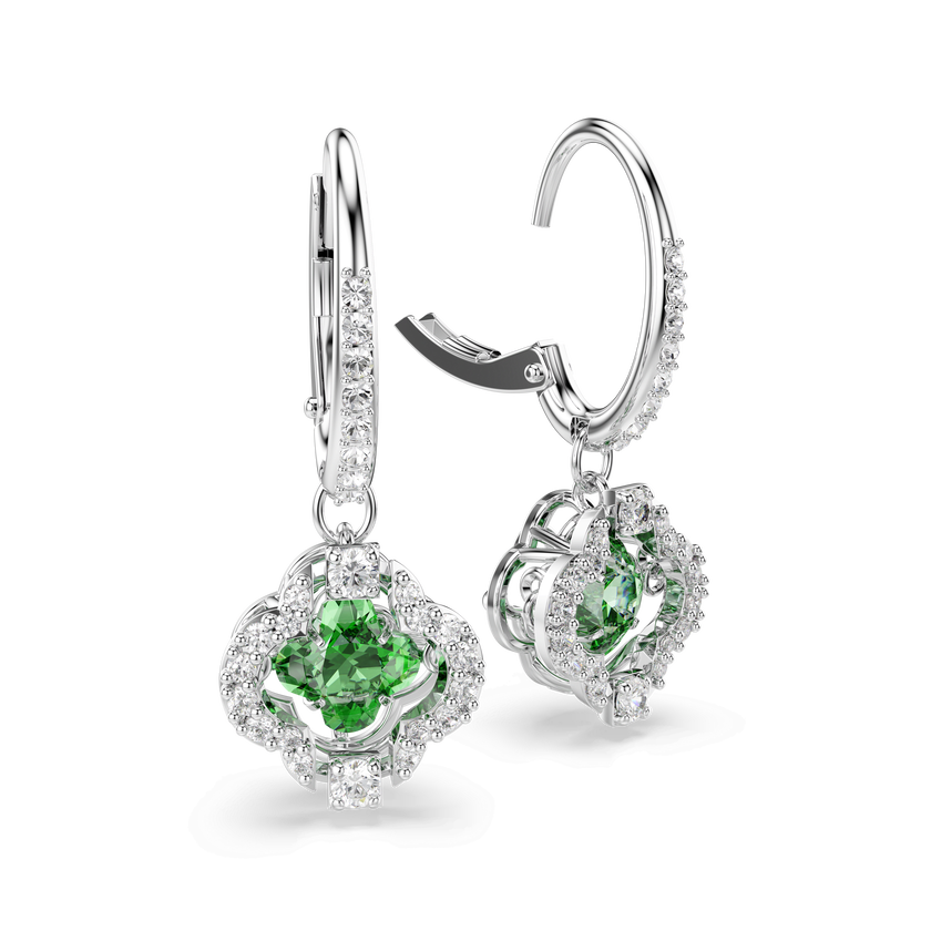 swarovski أقراط متدلية una angelic، قطع متنوع، لون أخضر، طلاء روديوم