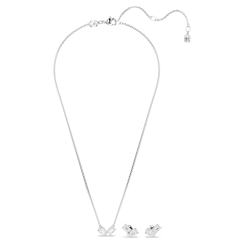 swarovski طقم mesmera، قطع متنوع، لون أبيض، طلاء روديوم