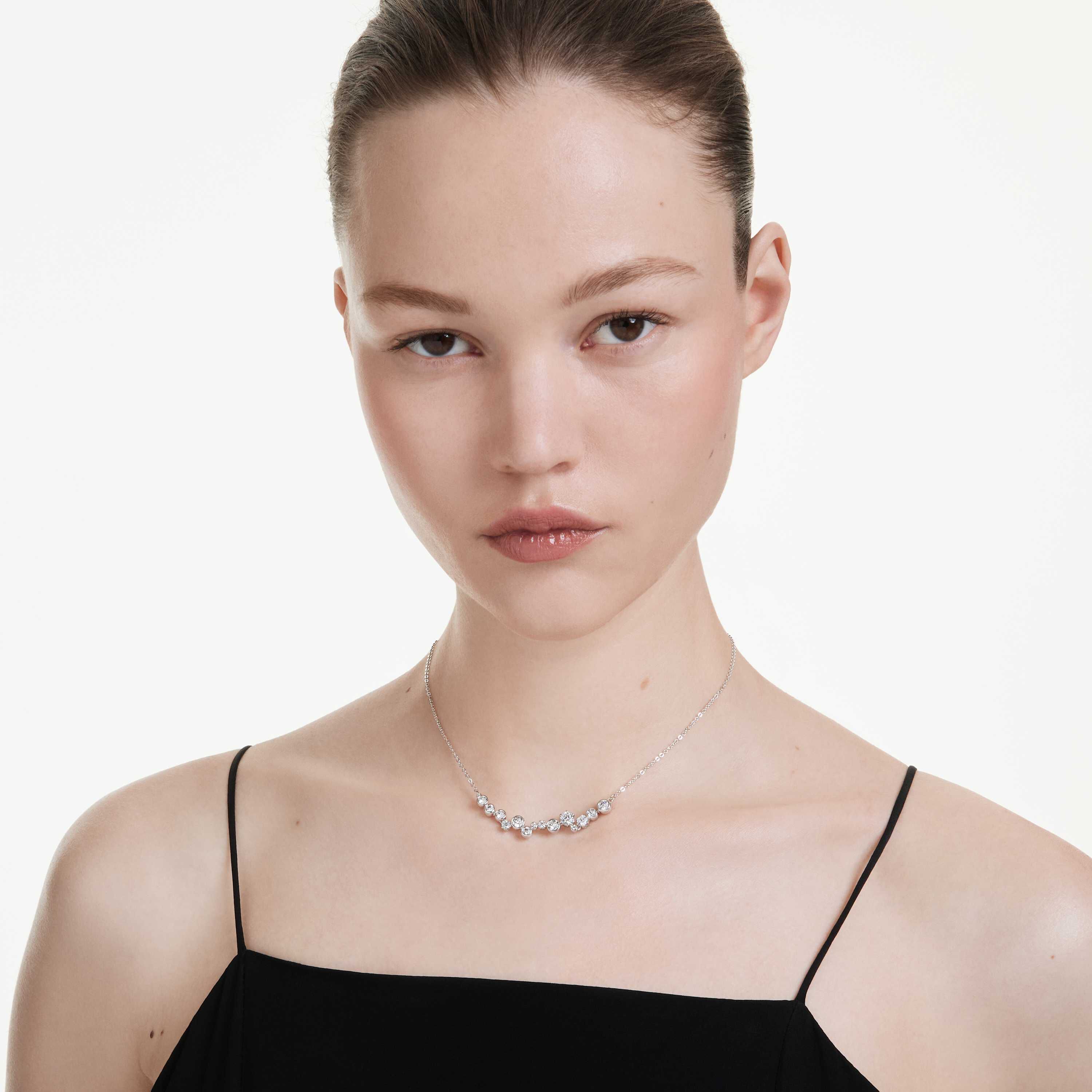 swarovski عقد constella، قطع متنوع، لون أبيض، طلاء روديوم