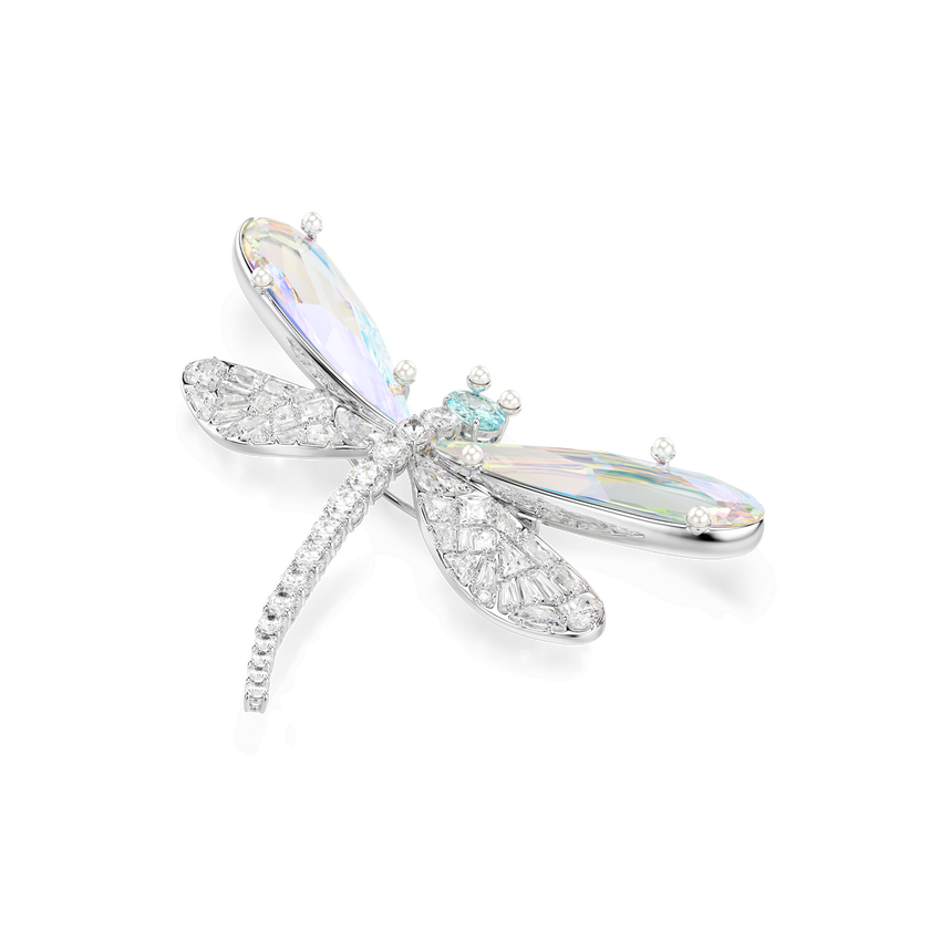 قلادة وبروش ariana grande x swarovski، قطع متنوع، شكل يعسوب، لون أخضر، طلاء روديوم