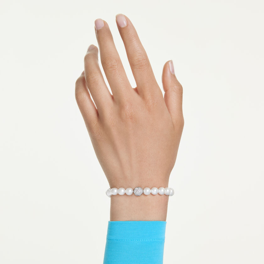 swarovski سوار matrix، لآلئ كريستال، لون أبيض، طلاء روديوم