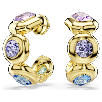 swarovski أقراط حلقية gema، قطع متنوع، ألوان متعددة، طلاء باللون الذهبي