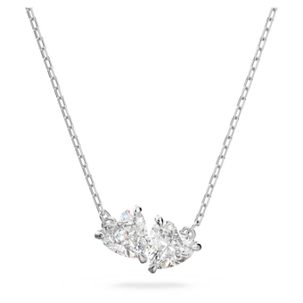 swarovski عقد mesmera، شكل قلب، لون أبيض، طلاء روديوم