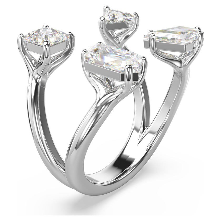 swarovski خاتم مفتوح mesmera، قطع متنوع، لون أبيض، طلاء روديوم