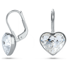 swarovski bella drop earrings heart white rhodium plated