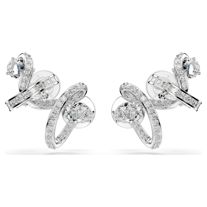 swarovski حلية أذن hyperbola، قطع متنوع، لون أبيض، طلاء روديوم