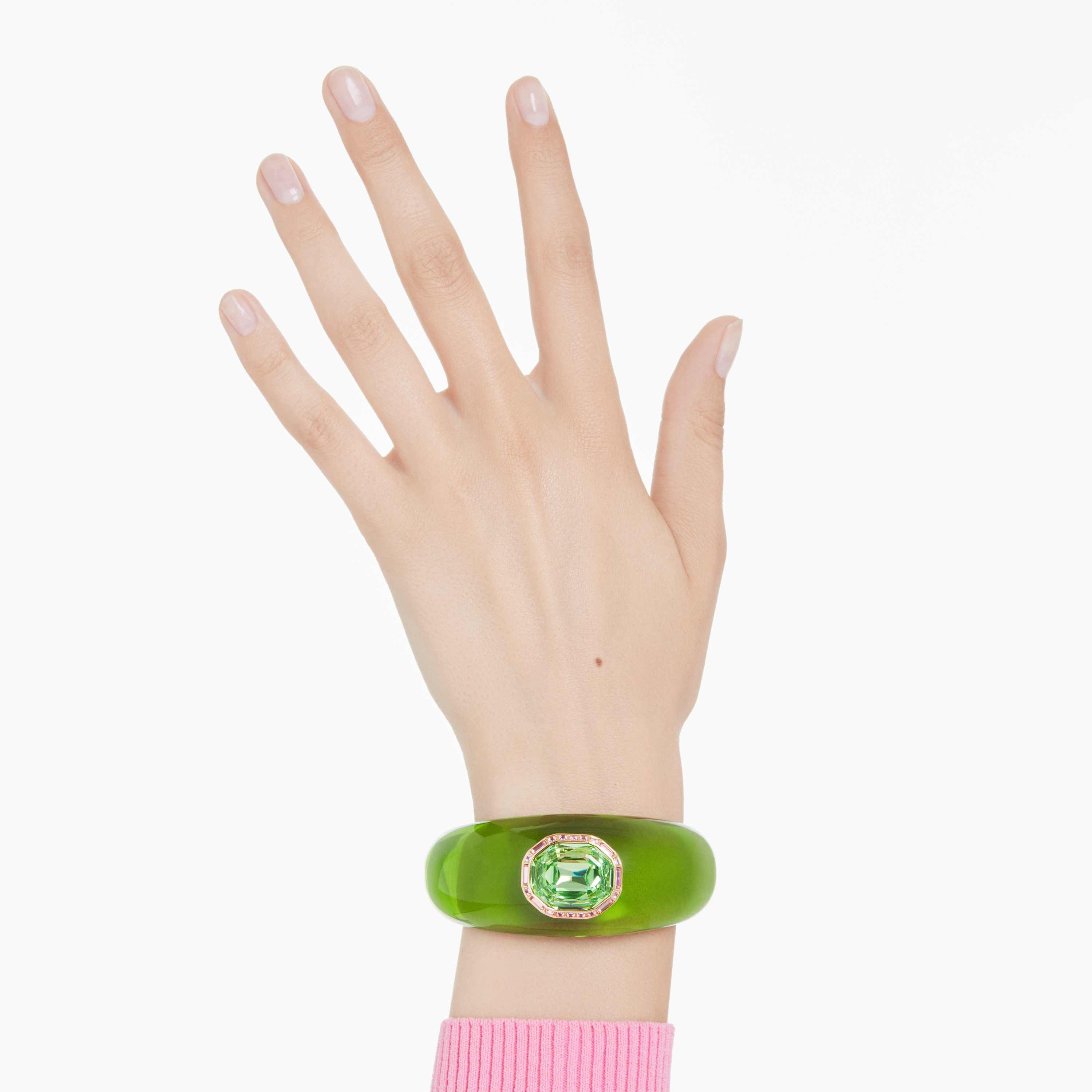 swarovski سوار dulcis، قطع مُثَمَّن، لون أخضر، طلاء باللون الذهبي