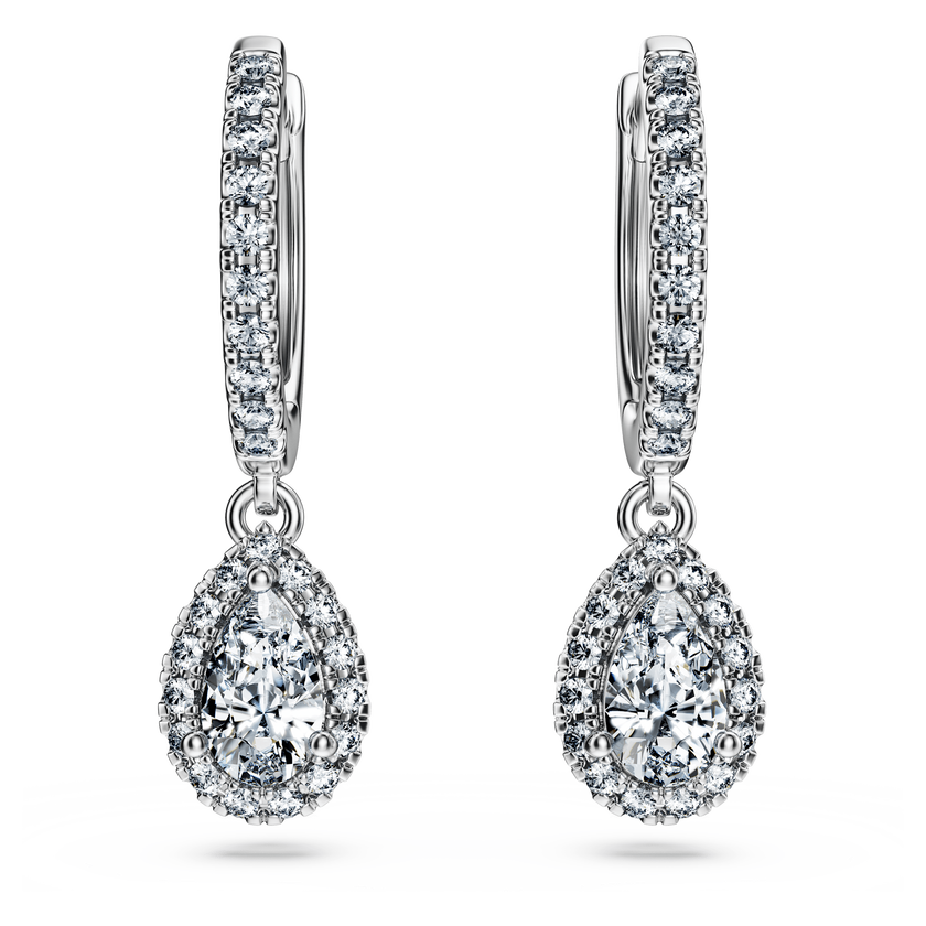 swarovski أقراط متدلية eternity، ألماس مُصنع في المختبر بإجمالي 1 25 قيراط، شكل كمثرى، ذهب أبيض عيار 18