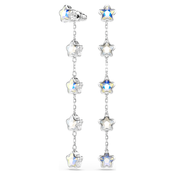 swarovski أقراط chroma، قطع متنوع، شكل نجمة، لون أبيض، طلاء روديوم