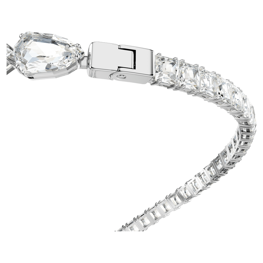 swarovski عقد matrix مفتوح، قطع متنوع، لون أبيض، طلاء روديوم